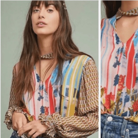 Conditions Apply for Anthropologie Tops - Conditions Apply for Anthropologie size M mixed print blouse